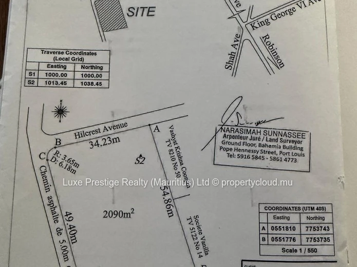 Prime Residential Land for Sale in Floréal | 2,090m² | Prestigious Central Location | Close to So’Flo Mall | Rs 20M
